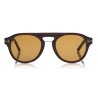 Tom Ford - Round Opticals Sunglasses - Occhiali Rotondi Ottici - Avana Scuro - FT5533-B - Occhiali da Sole - Tom Ford Eyewear