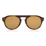 Tom Ford - Round Opticals Sunglasses - Occhiali Rotondi Ottici - Avana Scuro - FT5533-B - Occhiali da Sole - Tom Ford Eyewear