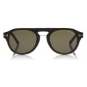 Tom Ford - Round Opticals Sunglasses - Occhiali Rotondi Ottici - Avana Grigio - FT5533-B - Occhiali da Sole - Tom Ford Eyewear