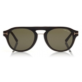 Tom Ford - Round Opticals Sunglasses - Occhiali Rotondi Ottici - Avana Grigio - FT5533-B - Occhiali da Sole - Tom Ford Eyewear