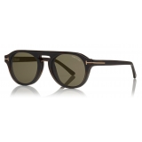 Tom Ford - Round Opticals Sunglasses - Occhiali Rotondi Ottici - Avana Grigio - FT5533-B - Occhiali da Sole - Tom Ford Eyewear