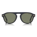 Tom Ford - Round Opticals Sunglasses - Occhiali Rotondi Ottici - Havana Verde - FT5533-B - Occhiali da Sole - Tom Ford Eyewear