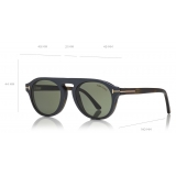 Tom Ford - Round Opticals Sunglasses - Occhiali Rotondi Ottici - Havana Verde - FT5533-B - Occhiali da Sole - Tom Ford Eyewear