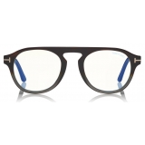 Tom Ford - Round Opticals Sunglasses - Occhiali Rotondi Ottici - Havana Verde - FT5533-B - Occhiali da Sole - Tom Ford Eyewear