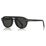 Tom Ford - Round Opticals Sunglasses - Occhiali Rotondi Ottici - Nero Opaco - FT5533-B - Occhiali da Sole - Tom Ford Eyewear