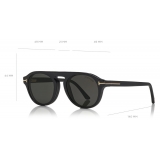 Tom Ford - Round Opticals Sunglasses - Occhiali Rotondi Ottici - Nero Opaco - FT5533-B - Occhiali da Sole - Tom Ford Eyewear