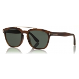 Tom Ford - Holt Sunglasses - Occhiali da Sole Quadrati in Acetato - Avana Bionda - FT0516 - Occhiali da Sole - Tom Ford Eyewear