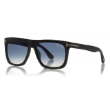 Tom Ford - Morgan Sunglasses - Occhiali Quadrati in Acetato - Nero Blu - FT0513 - Occhiali da Sole - Tom Ford Eyewear