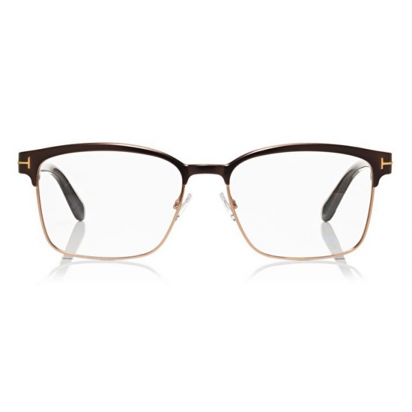Tom Ford - Square Optical Frame Glasses - Occhiali Quadrati in Metallo - Marroni - FT5323 - Occhiali da Vista - Tom Ford Eyewear