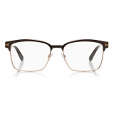 Tom Ford - Square Optical Frame Glasses - Occhiali Quadrati in Metallo - Marroni - FT5323 - Occhiali da Vista - Tom Ford Eyewear