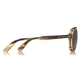 Tom Ford - Tom N.15 Sunglasses - Occhiali in Vero Corno di Bufalo - Marroni - FT5561-P-B - Occhiali da Sole - Tom Ford Eyewear