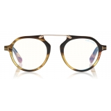 Tom Ford - Tom N.15 Sunglasses - Occhiali in Vero Corno di Bufalo - Marroni - FT5561-P-B - Occhiali da Sole - Tom Ford Eyewear