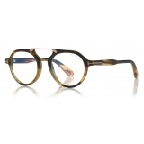 Tom Ford - Tom N.15 Sunglasses - Occhiali in Vero Corno di Bufalo - Marroni - FT5561-P-B - Occhiali da Sole - Tom Ford Eyewear