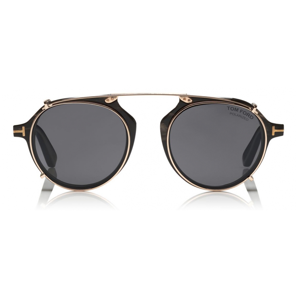 Tom Ford Tom N.15 Sunglasses - Real Buffalo Horn Style Sunglasses - Black - FT5561-P-B - Sunglasses - Eyewear - Avvenice