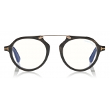 Tom Ford - Tom N.15 Sunglasses - Occhiali in Vero Corno di Bufalo - Nero - FT5561-P-B - Occhiali da Sole - Tom Ford Eyewear