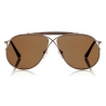 Tom Ford - Tom N.6 Sunglasses - Occhiali da Sole Aviatore - Oro Rosa Marroni - FT0489-P - Occhiali da Sole - Tom Ford Eyewear