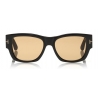 Tom Ford - Tom N.12 Sunglasses - Occhiali di Forma Quadrata - Marroni Scuro - FT0601-P - Occhiali da Sole - Tom Ford Eyewear