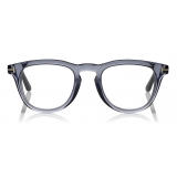 Tom Ford - Blue Block Round Optical Glasses - Occhiali Rotondi Ottici - Grigio - FT5488-B - Occhiali da Vista - Tom Ford Eyewear