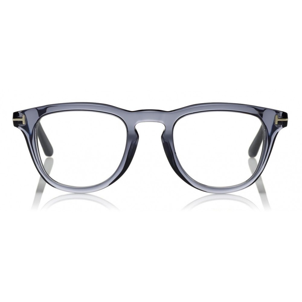 Tom Ford - Blue Block Round Optical Glasses - Round Optical glasses - Grey  - FT5488-B - Optical Glasses - Tom Ford Eyewear - Avvenice