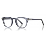Tom Ford - Blue Block Round Optical Glasses - Occhiali Rotondi Ottici - Grigio - FT5488-B - Occhiali da Vista - Tom Ford Eyewear