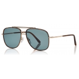 Tom Ford - Benton Sunglasses - Occhiali da Sole Stile Navigatore - Oro Rosa Blu - FT0693 - Occhiali da Sole - Tom Ford Eyewear