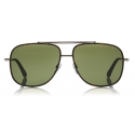 Tom Ford - Benton Sunglasses - Navigator Style Sunglasses - Ruthenium Green - FT0693 - Sunglasses - Tom Ford Eyewear