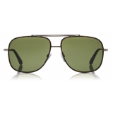 Tom Ford - Benton Sunglasses - Occhiali da Sole Stile Navigatore - Rutenio Verde - FT0693 - Occhiali da Sole - Tom Ford Eyewear