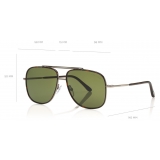 Tom Ford - Benton Sunglasses - Occhiali da Sole Stile Navigatore - Rutenio Verde - FT0693 - Occhiali da Sole - Tom Ford Eyewear