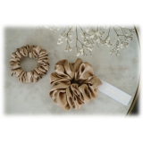 by Dariia Day - Silk Scrunchie - French Beige - Fashion - Accessories - Mulberry Silk - Artisan Silk Scrunchie - Luxury