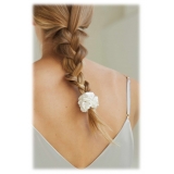 by Dariia Day - Silk Scrunchie - Powder White - Fashion - Accessories - Mulberry Silk - Artisan Silk Scrunchie - Luxury