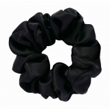 by Dariia Day - Silk Scrunchie - Midnight Black - Fashion - Accessories - Mulberry Silk - Artisan Silk Scrunchie - Luxury
