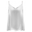by Dariia Day - Silk Top - Silver Grey - Fashion - New Collection - Mulberry Silk - Artisan Silk Top - Luxury