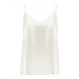 by Dariia Day - Silk Top - Powder White - Fashion - New Collection - Mulberry Silk - Artisan Silk Top - Luxury