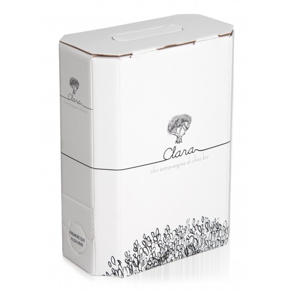 Olio Clara - Olio Extravergine di Oliva Bio - Monovarietale di Leccino - 3 l