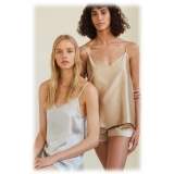 by Dariia Day - Top in Seta - Beige Francese - Fashion - New Collection - Seta Gelso - Top Artigianale - Luxury