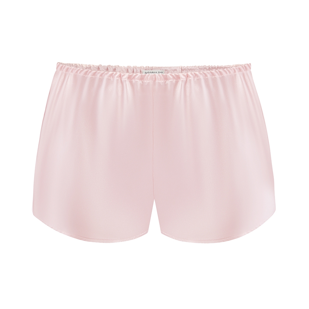 silk shorts pink