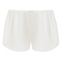 by Dariia Day - Silk Shorts - Powder White - Fashion - New Collection - Mulberry Silk - Artisan Silk Shorts - Luxury