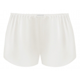 by Dariia Day - Silk Shorts - Powder White - Fashion - New Collection - Mulberry Silk - Artisan Silk Shorts - Luxury