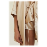 by Dariia Day - Shorts in Seta - Beige Francese - Fashion - New Collection - Seta Gelso - Shorts Artigianali - Luxury