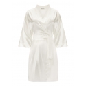 by Dariia Day - Silk Robe - Powder White - Fashion - New Collection - Mulberry Silk - Artisan Silk Robe - Luxury