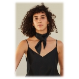 by Dariia Day - Silk Scarf Long - Black Midnight - Fashion - New Collection - Mulberry Silk - Artisan Silk Scarf - Luxury
