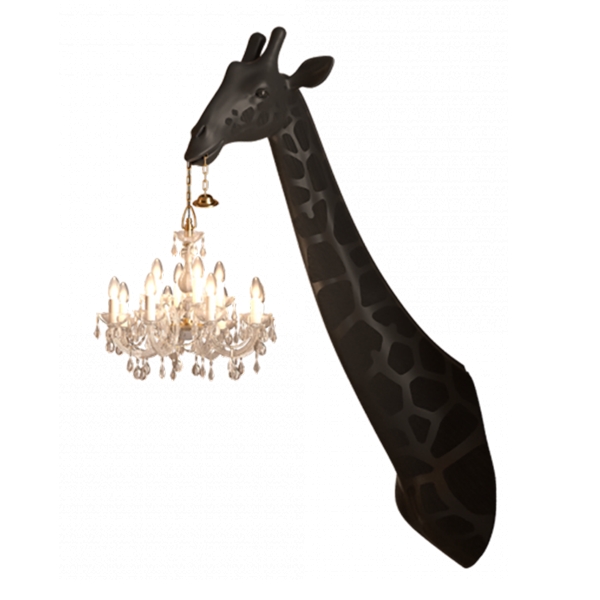 Qeeboo - Giraffe in Love Wall Lamp - Black - Qeeboo Wall Standing Lamp by Marcantonio - Lighting - Home
