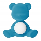 Qeeboo - Teddy Girl Rechargeable Lamp Velvet Finish - Azzurro - Lampada by Stefano Giovannoni - Illuminazione - Casa