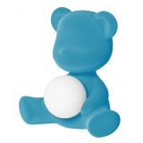 Qeeboo - Teddy Girl Rechargeable Lamp Velvet Finish - Azzurro - Lampada by Stefano Giovannoni - Illuminazione - Casa