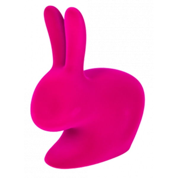 Qeeboo - Rabbit XS Bookend Velvet Finish - Fuxia - Qeeboo by Stefano Giovannoni - Furniture - Home