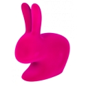 Qeeboo - Rabbit XS Bookend Velvet Finish - Fuxia - Qeeboo by Stefano Giovannoni - Furniture - Home