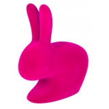 Qeeboo - Rabbit XS Bookend Velvet Finish - Fuxia - Qeeboo by Stefano Giovannoni - Arredamento - Casa