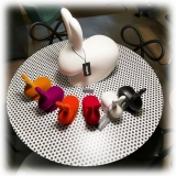 Qeeboo - Rabbit XS Bookend Velvet Finish - Arancione - Qeeboo by Stefano Giovannoni - Arredamento - Casa