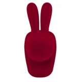 Qeeboo - Rabbit XS Bookend Velvet Finish - Rosso - Qeeboo by Stefano Giovannoni - Arredamento - Casa