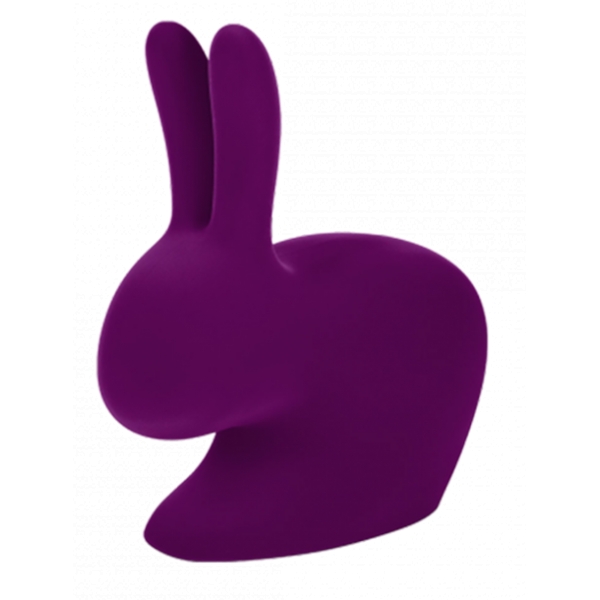 Qeeboo - Rabbit XS Bookend Velvet Finish - Viola - Qeeboo by Stefano Giovannoni - Arredamento - Casa